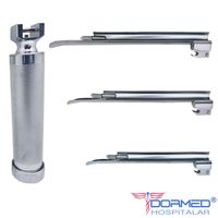 Laringoscópio "Led" Inox Adulto Completo C/ 03 Laminas Retas - Protec