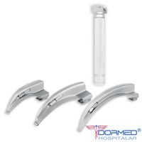 Kit Laringoscópio Inox Infantil Completo com 03 Lâminas Curvas - MD