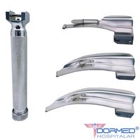 Laringoscópio "Led" Inox Infantil Completo C/ 03 Laminas Curvas - Protec