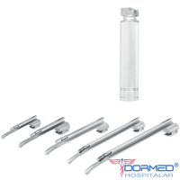 Kit Laringoscópio Inox Adulto Completo com 05 Lâminas Retas - MD