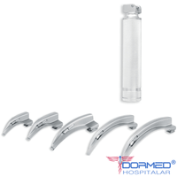 Kit Laringoscópio Inox Adulto Completo com 05 Lâminas Curva - MD