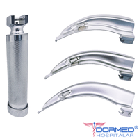 Laringoscópio "Led" Inox Adulto Completo C/ 03 Laminas Curvas - Protec