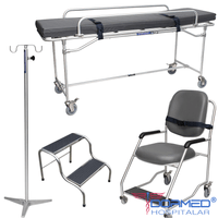Kit de Móveis para Ressonância Magnética (Maca + Suporte de Soro + Escada + Cadeira de Rodas)