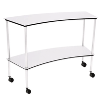Mesa Semi Circular Esmaltada 120X40X80cm com Rodízios - Destak