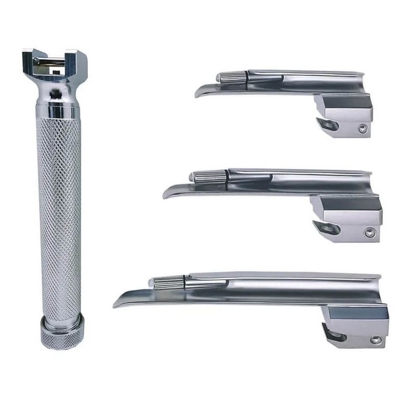 Kit-Laringoscopio--Led--Inox-Infantil-Completo-com-03-Laminas-Retas---Protec