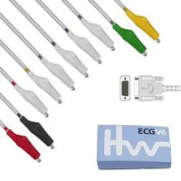 Cabo Paciente de 10 vias (Garra Jacaré) Compatível c/ ECG V-6 - HW