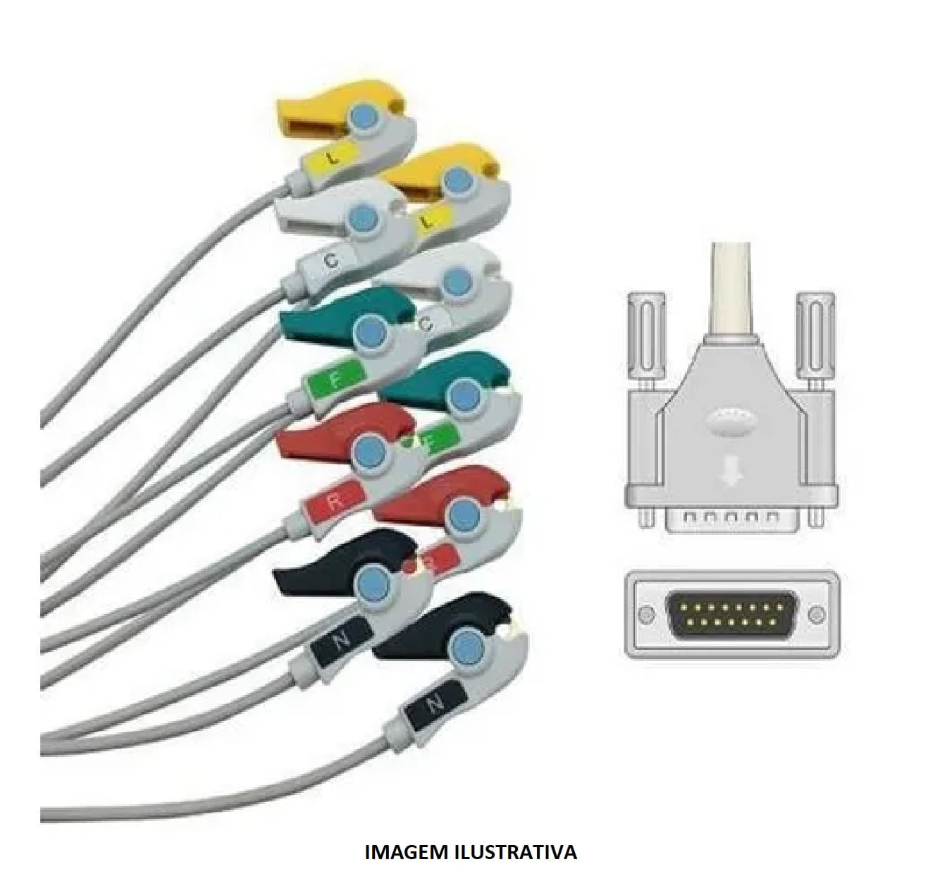 Cabo Paciente Neo Pinch 10 Vias Compatível ECG Ritmus 300