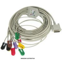 Cabo Paciente Garra Jacaré 10 Vias Compatível ECG Ritmus 1200 - Alfamed