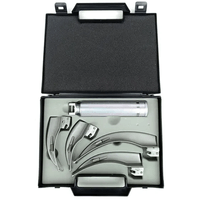 Kit Laringoscópio Inox Adulto Completo com 04 Lâminas Curva com Estojo - MD