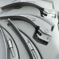 Kit Laringoscópio Inox Adulto Completo com 04 Lâminas Curva com Estojo - MD