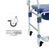 Cadeira De Banho Alumínio 150kg D60 – Dellamed