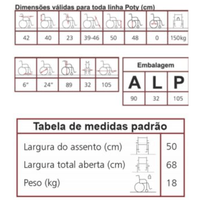 Cadeira de Rodas Aço 150Kg Nylon Poty - Jaguaribe