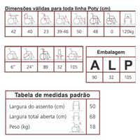 Cadeira de Rodas Aço 120kg Obeso Poty RN - Jaguaribe