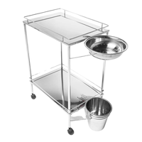 Carro Curativo Inox com Balde e Bacia - Destak