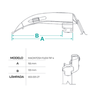 Lâmina de Laringo Inox Curva Macintosh Flexi-Tip 4 - MD