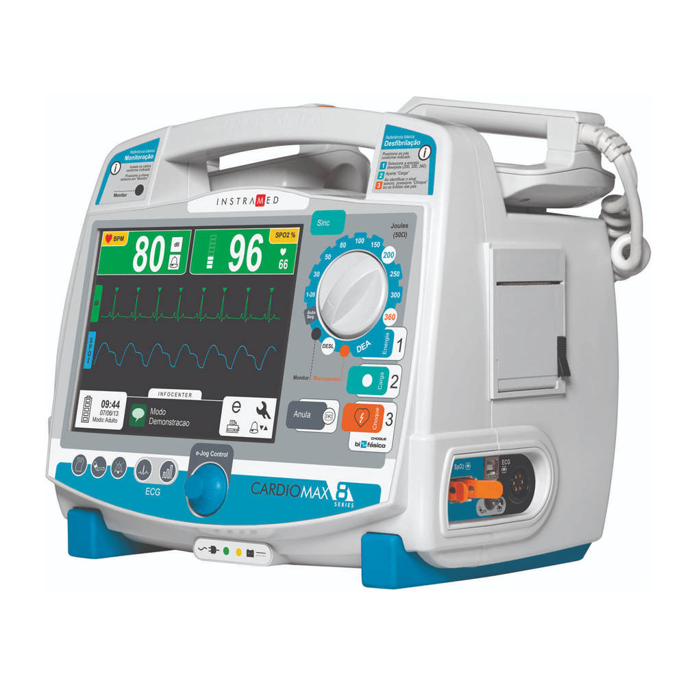 Cardioversor Bifásico Cardiomax c/ Marca-Passo, DEA e Impressora- Instramed