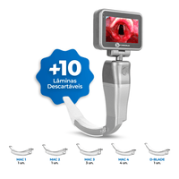 Videolaringoscópio Tela 4,5" c/ 10 Lâminas Descartáveis CR-31D - Coreray